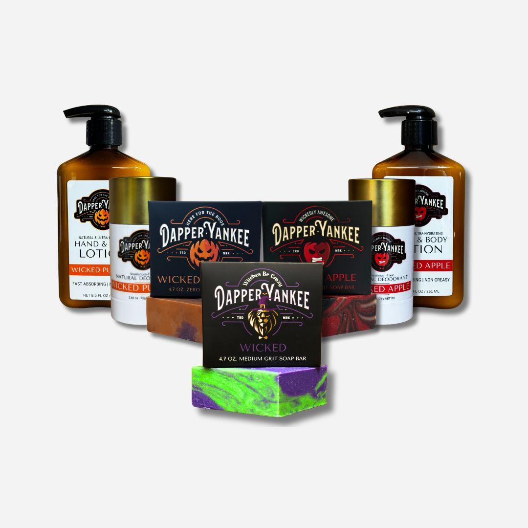 Wicked Collection Bundle by Dapper Yankee featuring pumpkin spice soap in decorative packaging