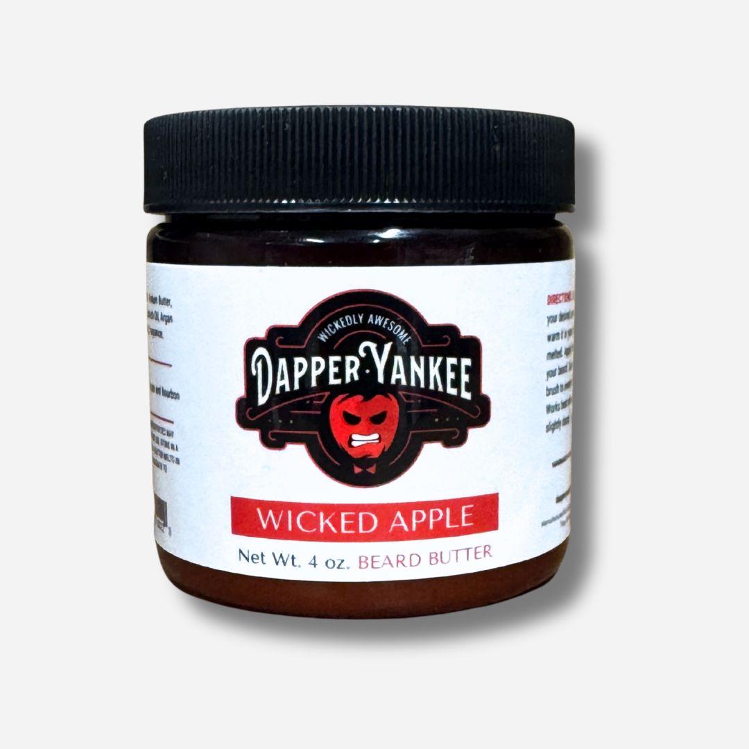 Wicked Apple Premium Beard Butter 4oz by Dapper Yankee with green apple scent and smooth texture