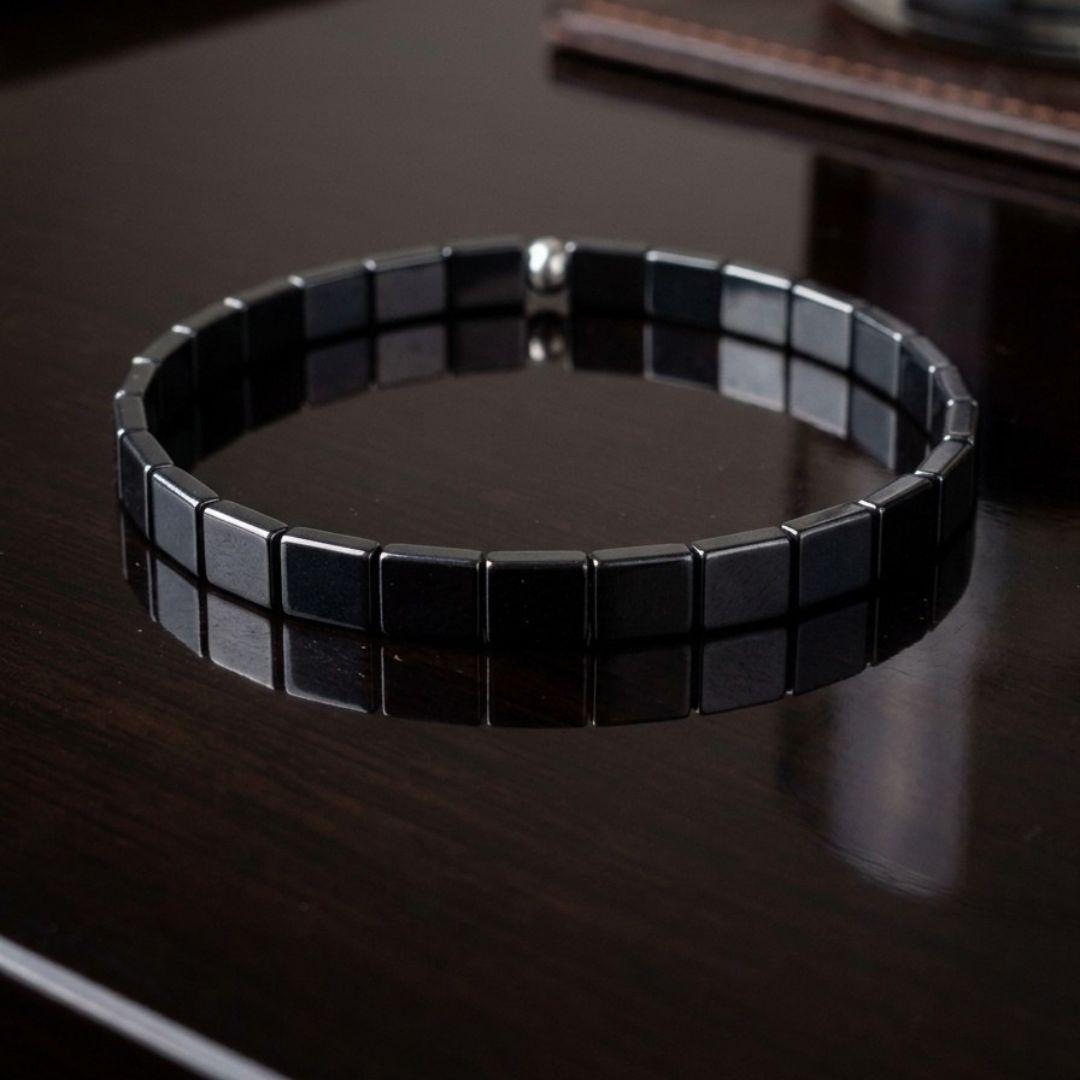 Handcrafted Natural Hematite Bracelet