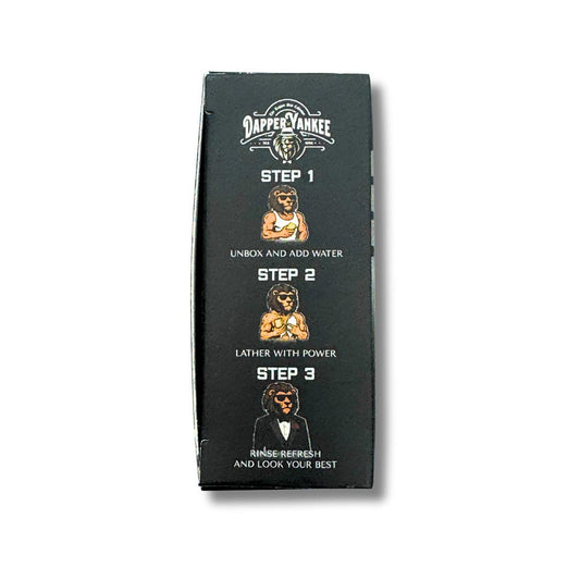 Bar soap by Dapper Yankee in a sleek package, featuring a fresh bergamot cologne scent.