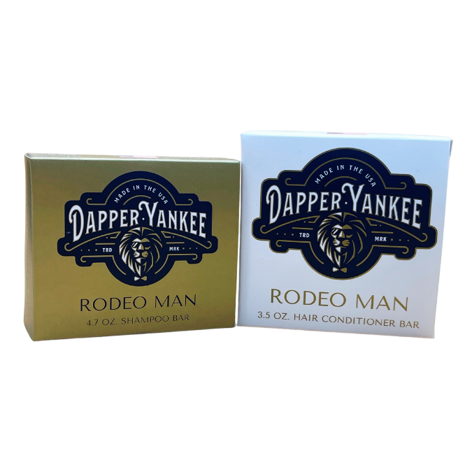 Dapper Yankee Rodeo Man shampoo bar and conditioner bar
