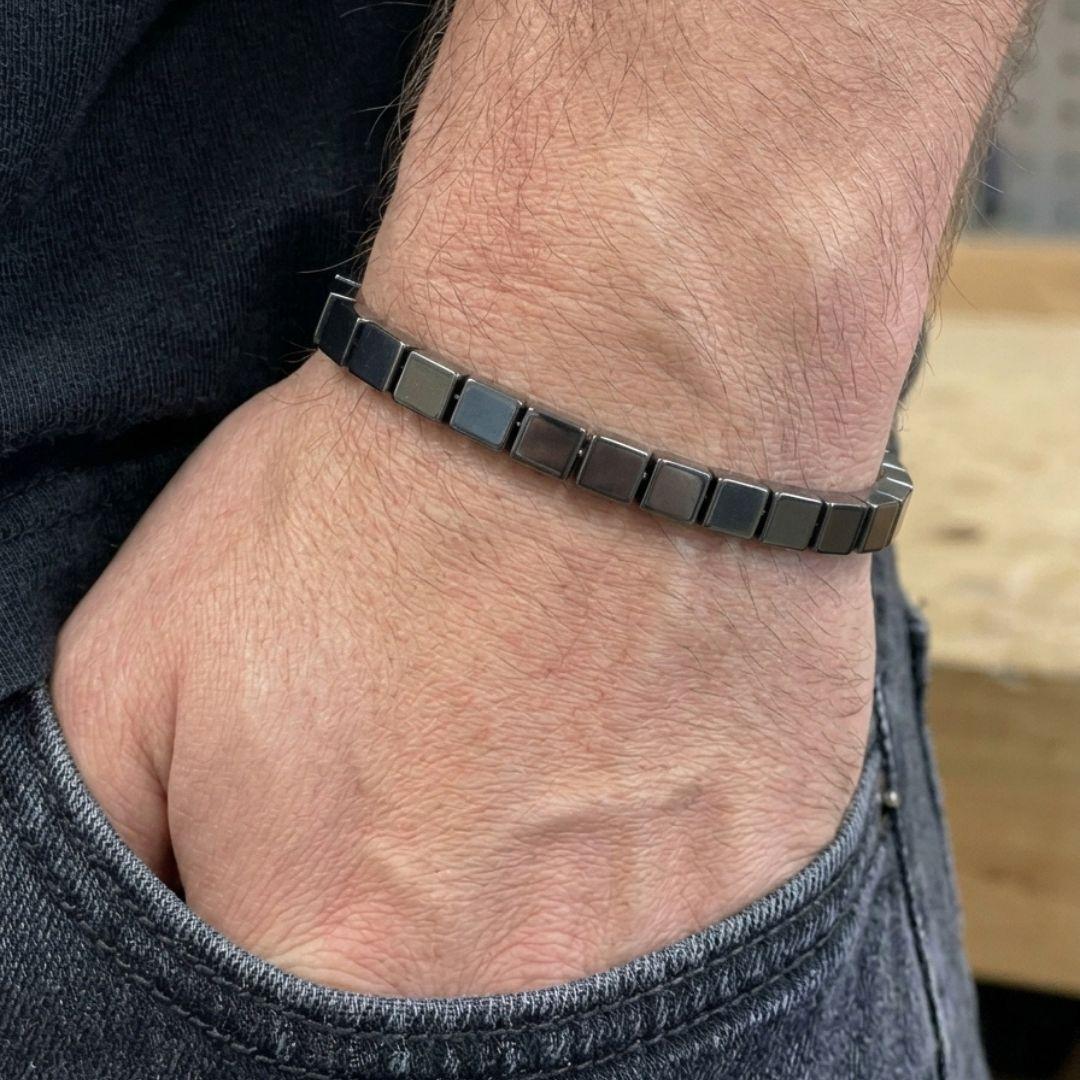 Handcrafted Natural Hematite Bracelet