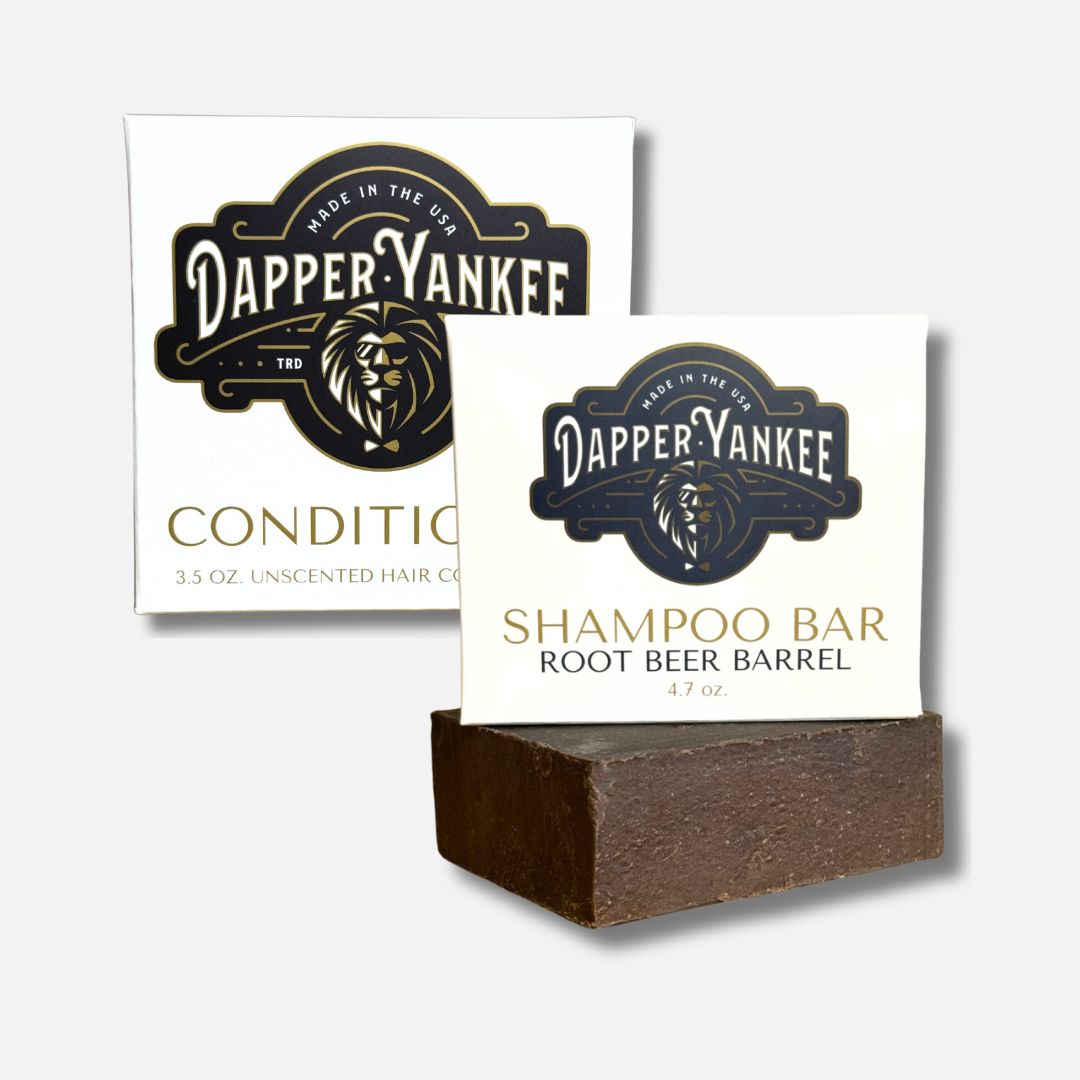 root beer barrel hair kit with unscented conditioner bar dapper yankee