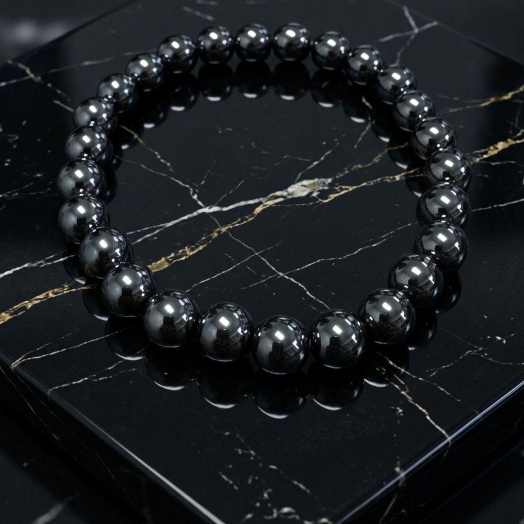 Handcrafted Natural Hematite Bracelet