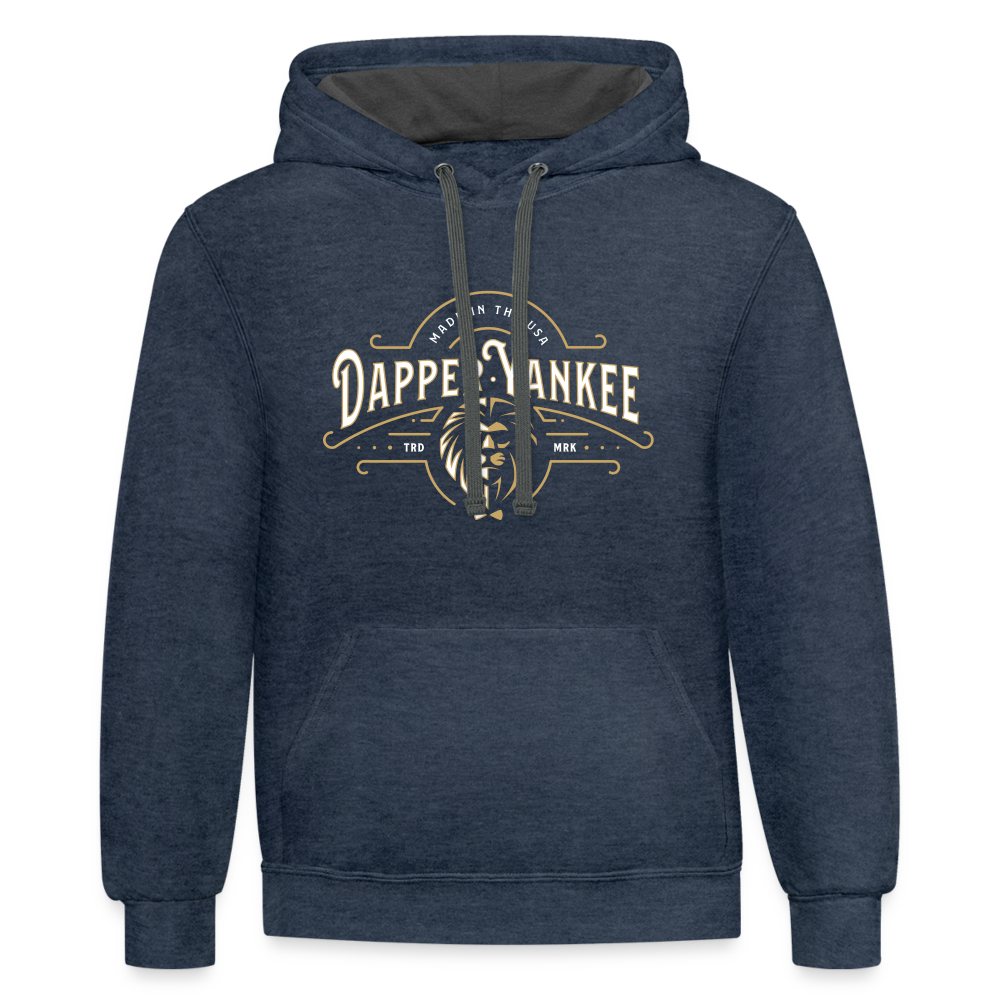 DY Logo Contrast Hoodie - indigo heather/asphalt